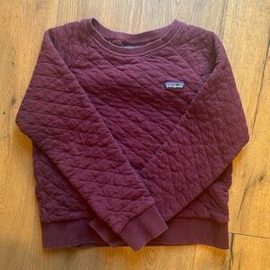 Patagonia Women’s Size Small Maroon Quilted Sweater Crop Top